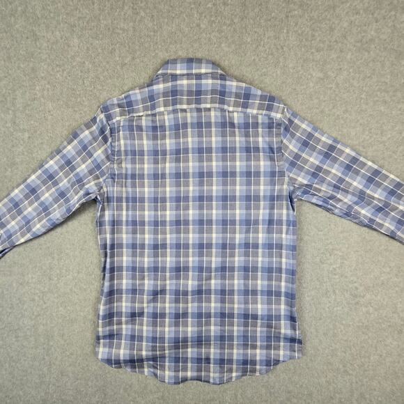Tommy Hilfiger Shirt Mens Medium 15 1/2 32/33 Blue Plaid Long Sleeve Button Down - Picture 4 of 16